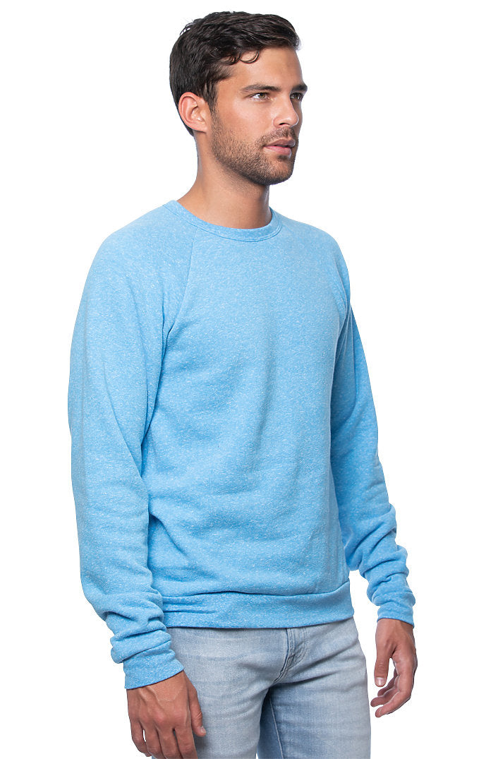 Royal Apparel 25059 Unisex Triblend Fleece Raglan Crew Sweatshirt - Tri Pool