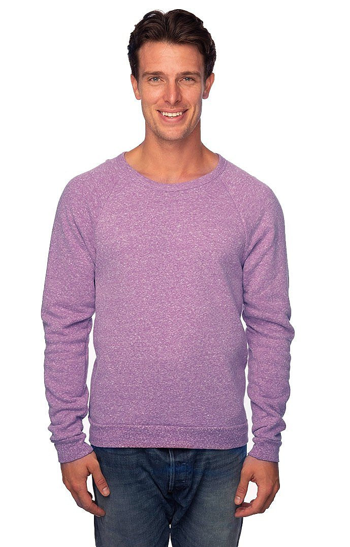 Royal Apparel 25059 Unisex Triblend Fleece Raglan Crew Sweatshirt - Tri Purple