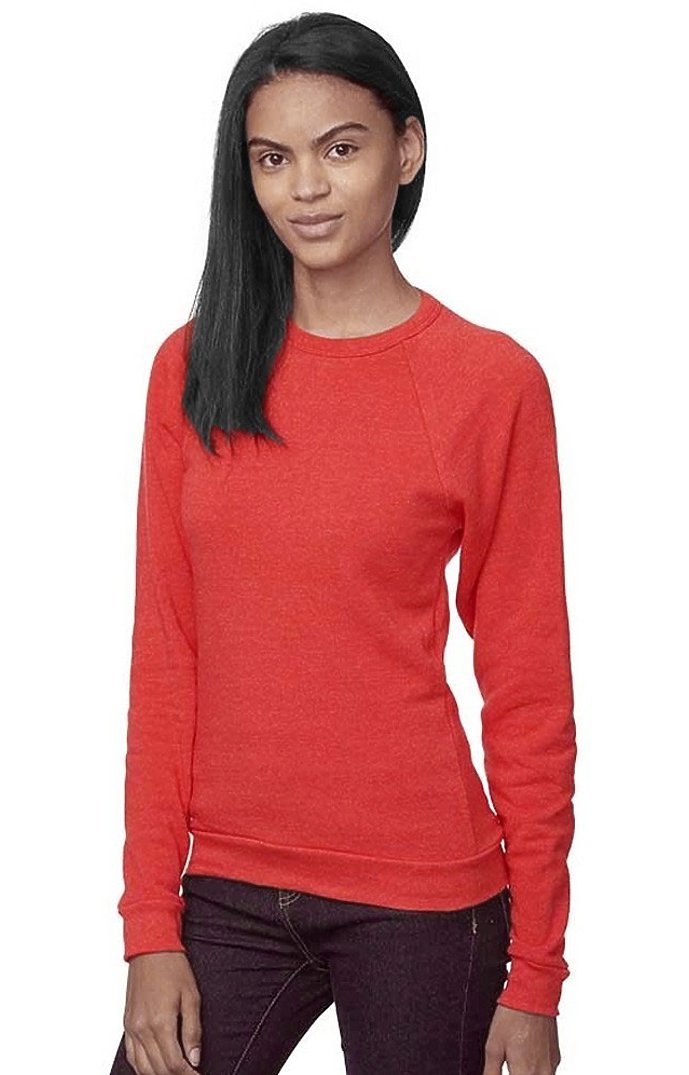Royal Apparel 25059 Unisex Triblend Fleece Raglan Crew Sweatshirt - Tri Red