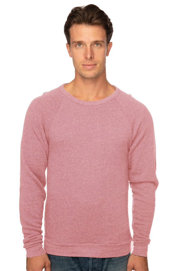 Royal Apparel 25059 Unisex Triblend Fleece Raglan Crew Sweatshirt - Tri Desert Rose