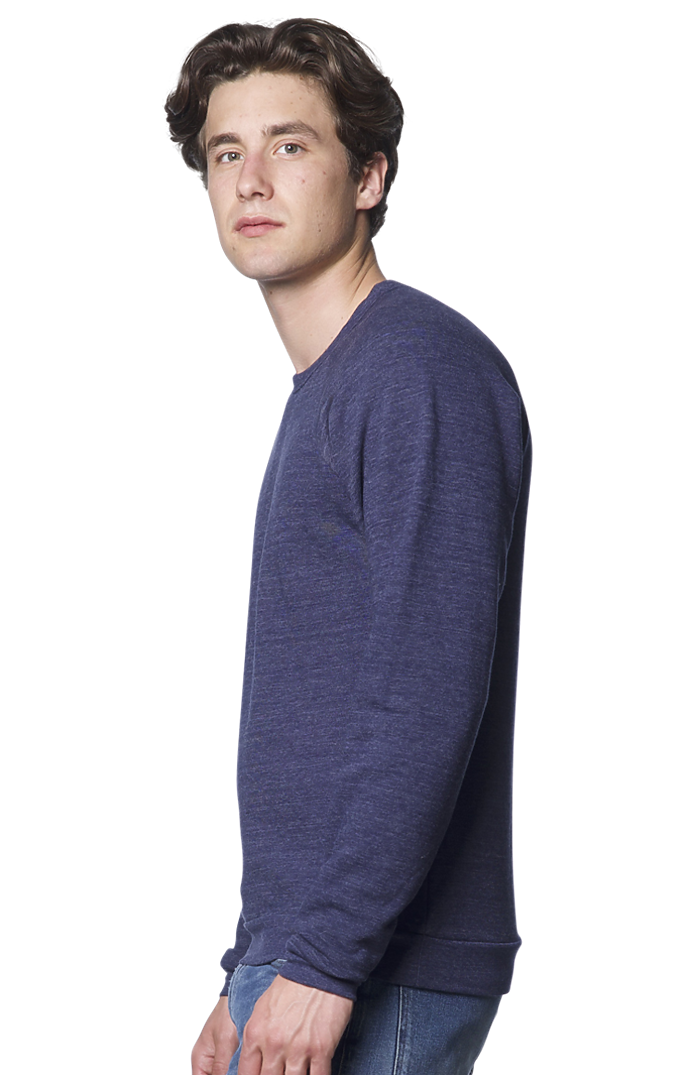 Royal Apparel 25059 Unisex Triblend Fleece Raglan Crew Sweatshirt - Tri True Navy