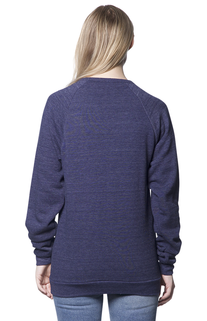 Royal Apparel 25059 Unisex Triblend Fleece Raglan Crew Sweatshirt - Tri True Navy