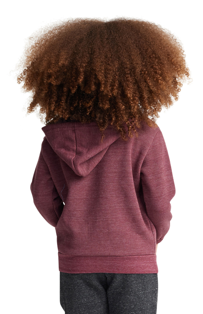 Royal Apparel 25060 Toddler Triblend Fleece Zip Hoodie - Tri Burgundy