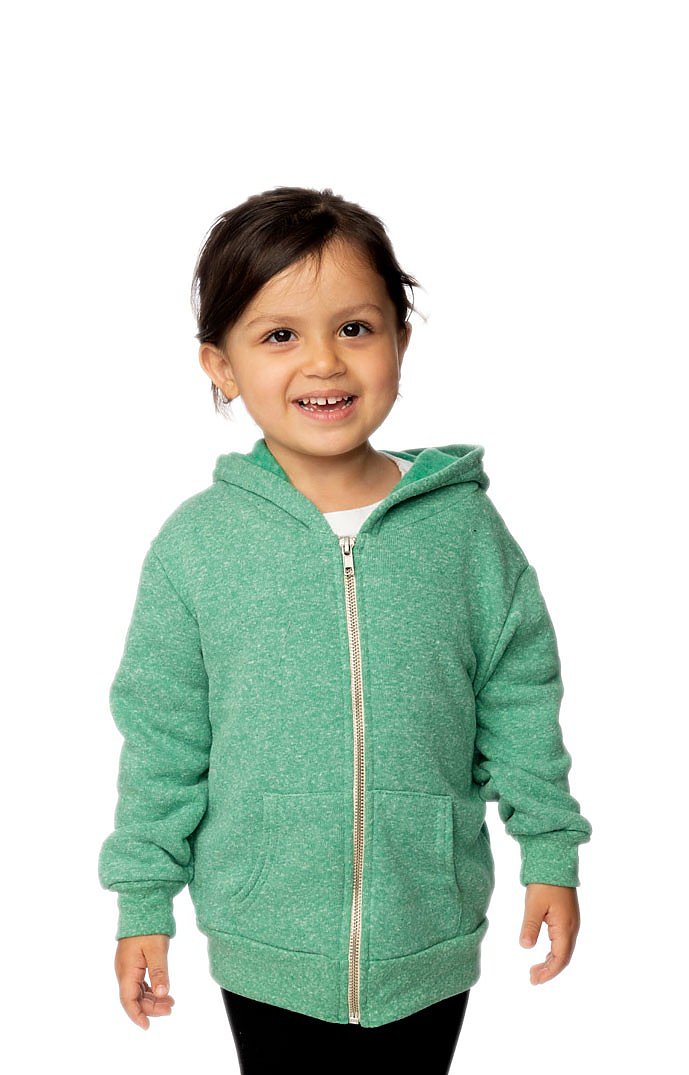 Royal Apparel 25060 Toddler Triblend Fleece Zip Hoodie - Tri Kelly
