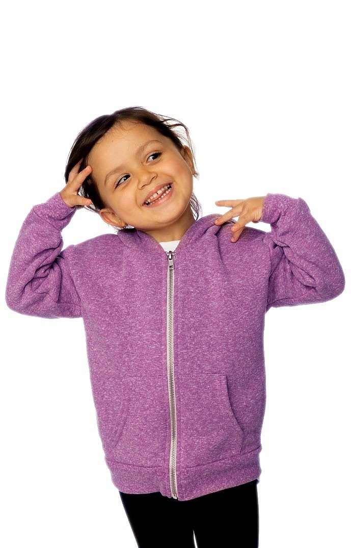 Royal Apparel 25060 Toddler Triblend Fleece Zip Hoodie - Tri Purple