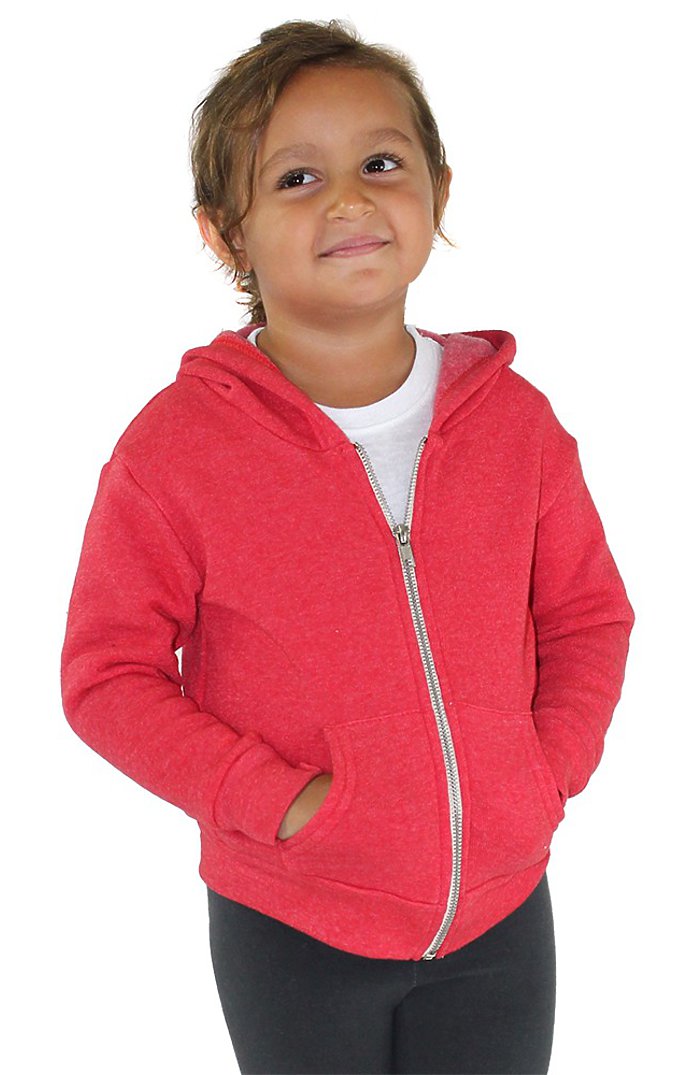 Royal Apparel 25060 Toddler Triblend Fleece Zip Hoodie - Tri Red