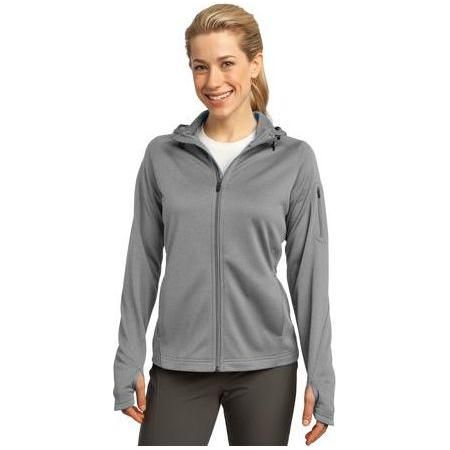 Ladies Tech Fleece Full-Zip Hooded Jacket Activewear DRI-EQUIP X-Small Grey Heather