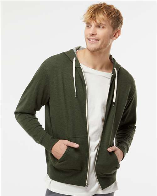 Independent Trading Co. Unisex Heathered French Terry Full-Zip Hooded Sweatshirt - Independent Trading Co. PRM90HTZ