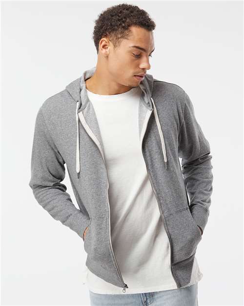 Independent Trading Co. Unisex Heathered French Terry Full-Zip Hooded Sweatshirt - Independent Trading Co. PRM90HTZ