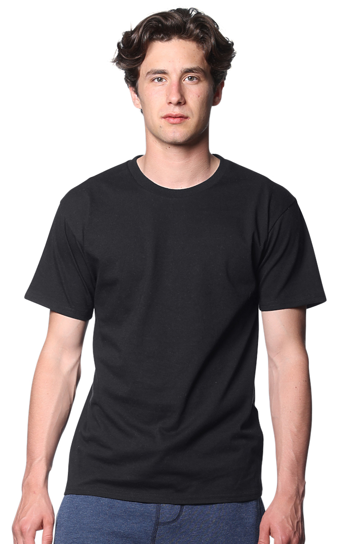Royal Apparel 2951 Unisex Short Sleeve Rib Tee - Black