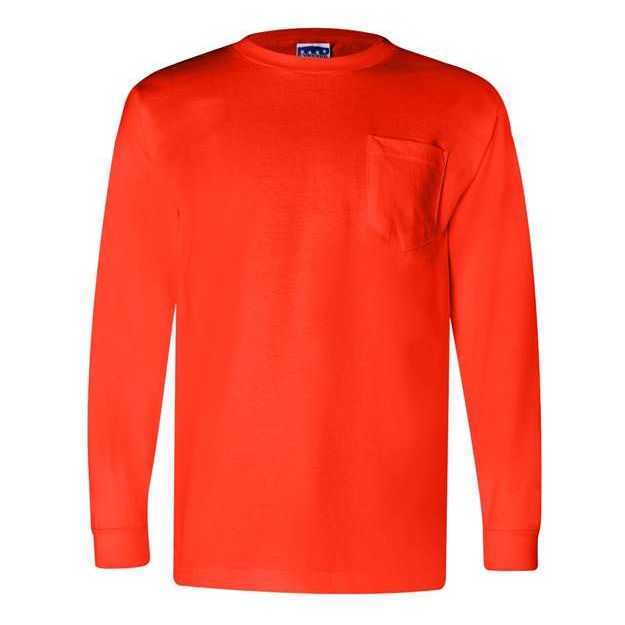 Bayside Unisex Union-Made Long Sleeve Pocket T-Shirt - Bayside 3055 Bayside