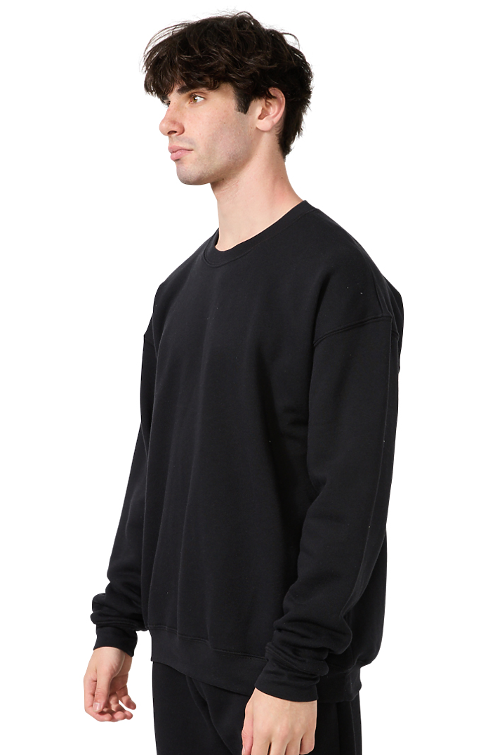 Royal Apparel 3040 Unisex Fashion Fleece Oversize Crew Sweatshirt - Black