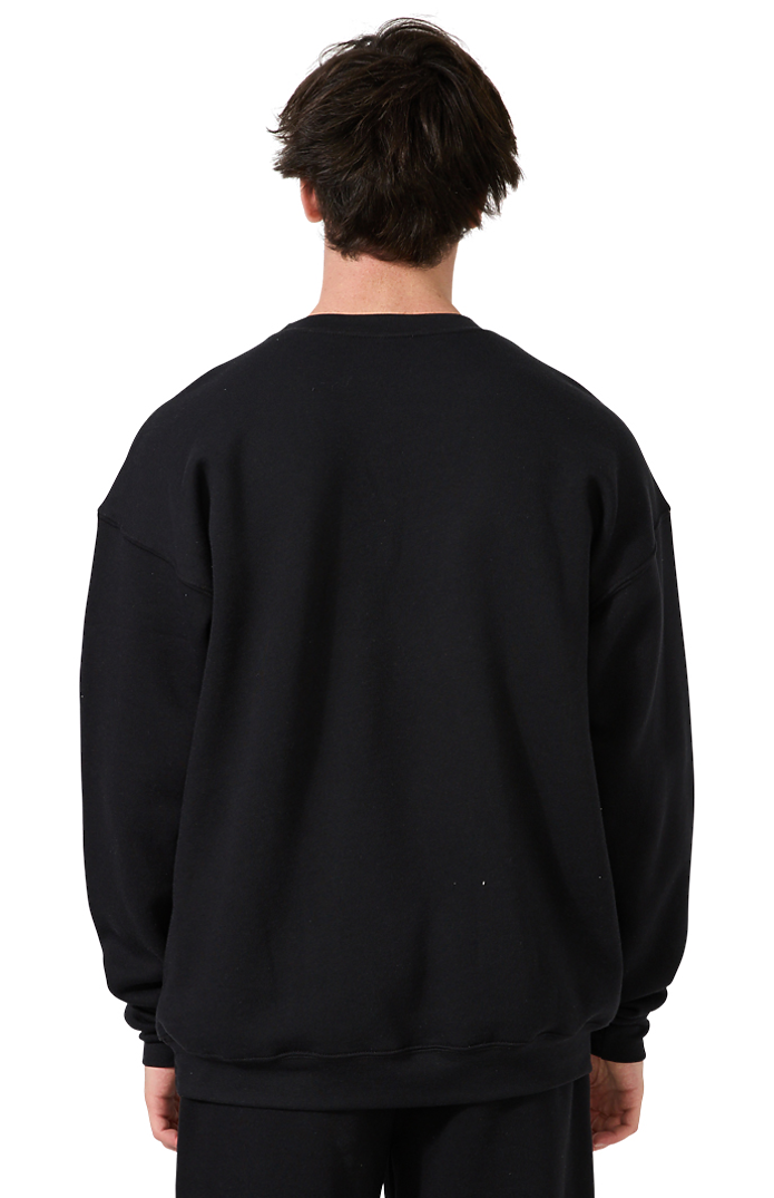 Royal Apparel 3040 Unisex Fashion Fleece Oversize Crew Sweatshirt - Black