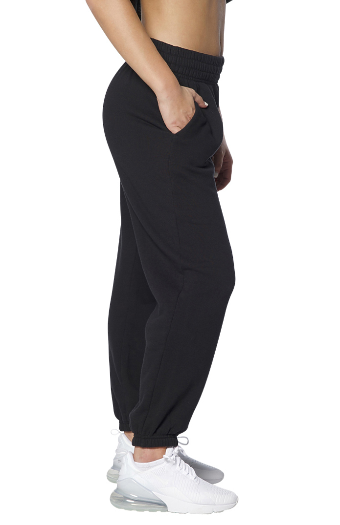 Royal Apparel 3054 Unisex Fashion Fleece Lounge Sweatpant - Black