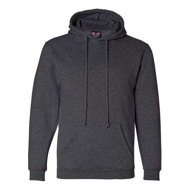 Bayside Unisex USA-Made Hooded Sweatshirt - Charcoal Heather - Bayside 960 Bayside Charcoal Heather S