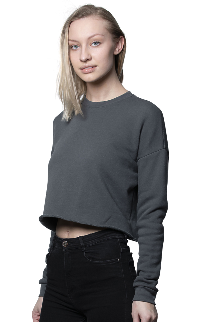 Royal Apparel 3112 Women's Fashion Fleece Crop - Asphalt