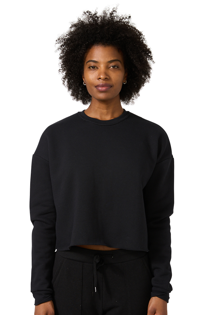 Royal Apparel 3112 Women's Fashion Fleece Crop - Black