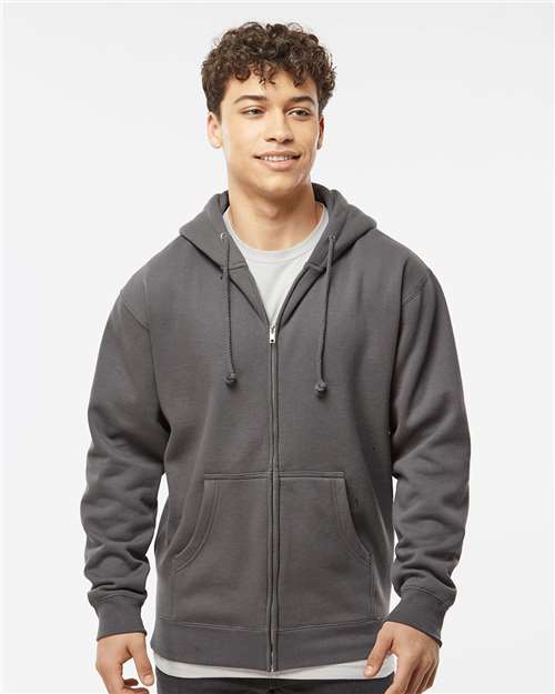 Independent Trading Co. IND4000Z Unisex Heavyweight Full-Zip Hooded Sweatshirt | Wholesale Heavyweight Zip Hoodie