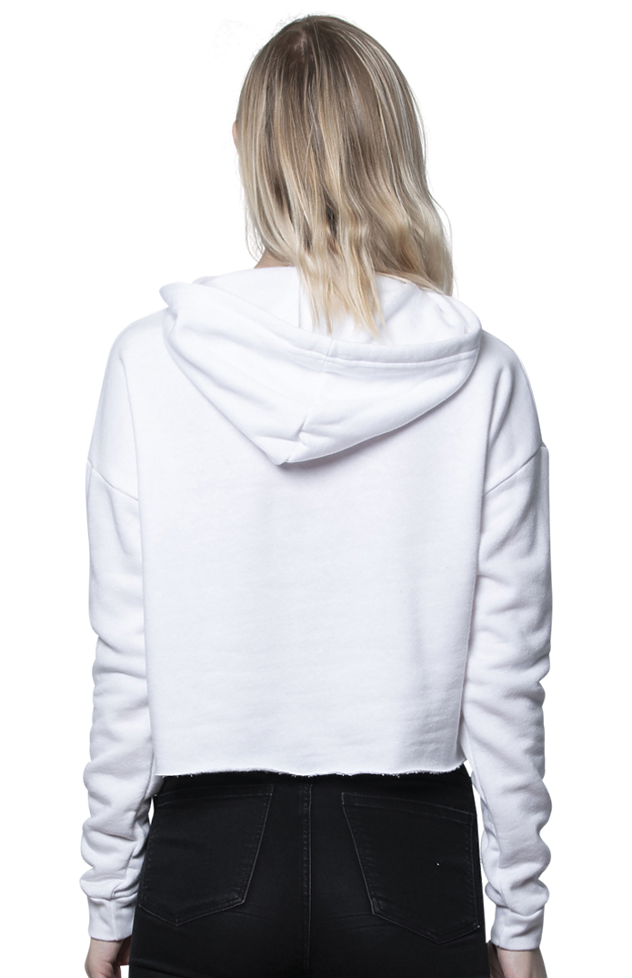 Royal Apparel 3118 Women's Fashion Fleece Crop Hoodie - White