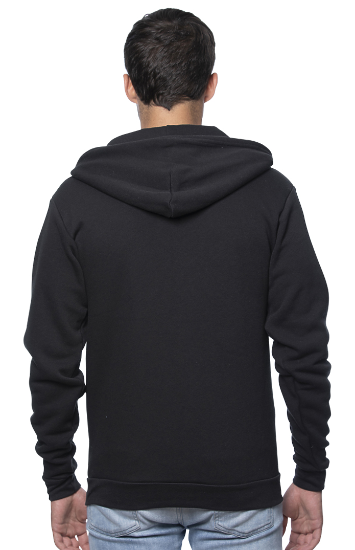 Royal Apparel 3150 Unisex Fashion Fleece Zip Hoodie - Black