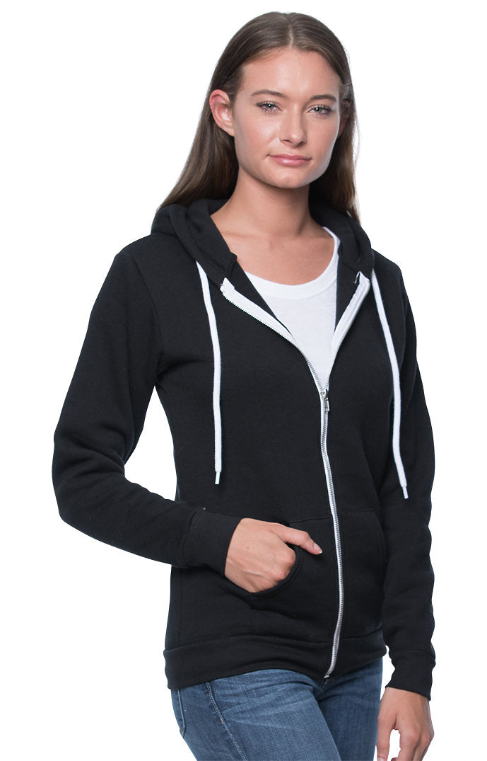 Royal Apparel 3150 Unisex Fashion Fleece Zip Hoodie - Black