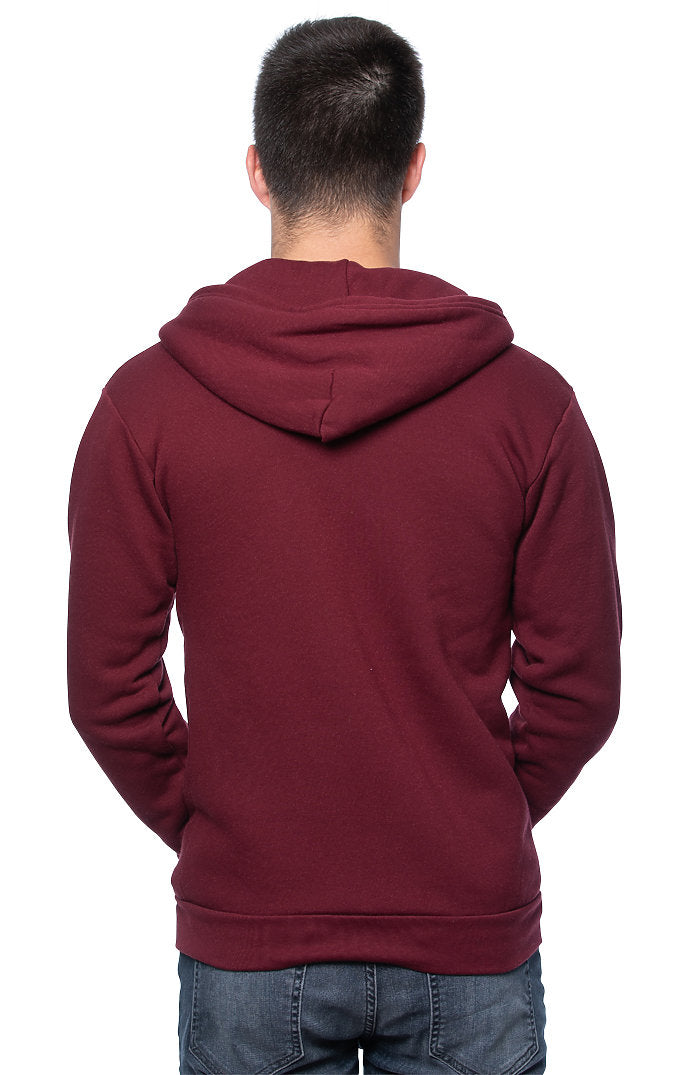 Royal Apparel 3150 Unisex Fashion Fleece Zip Hoodie - Burgundy