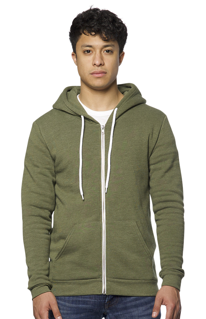 Royal Apparel 3150 Unisex Fashion Fleece Zip Hoodie - Heather Army