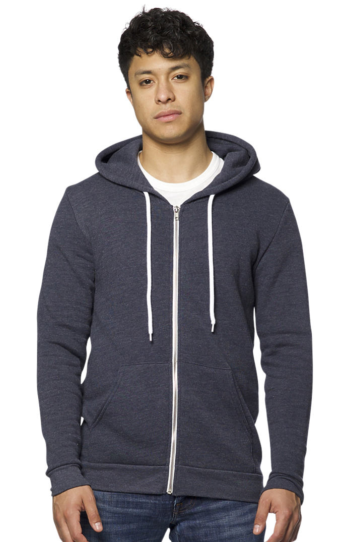 Royal Apparel 3150 Unisex Fashion Fleece Zip Hoodie - Heather Indigo