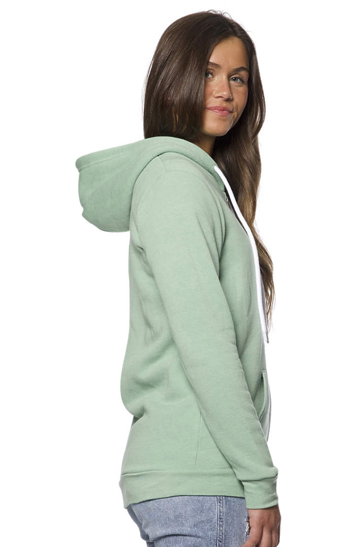 Royal Apparel 3150 Unisex Fashion Fleece Zip Hoodie - Heather Sage