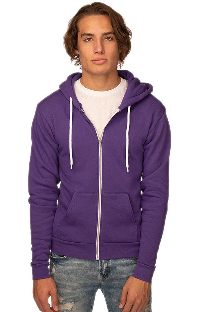Royal Apparel 3150 Unisex Fashion Fleece Zip Hoodie - Purple