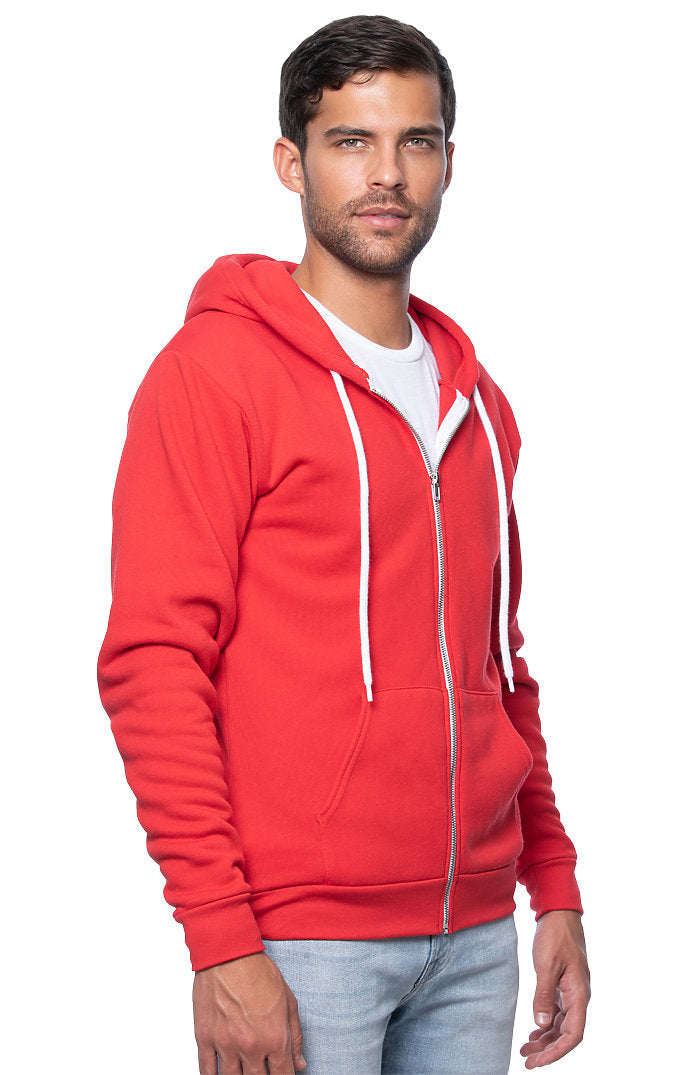 Royal Apparel 3150 Unisex Fashion Fleece Zip Hoodie - Red