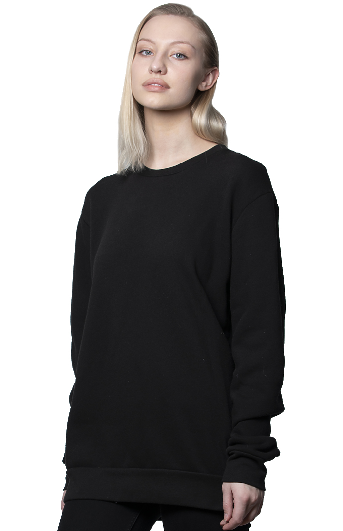 Royal Apparel 3159 Unisex Fashion Fleece Crew Sweatshirt - Black