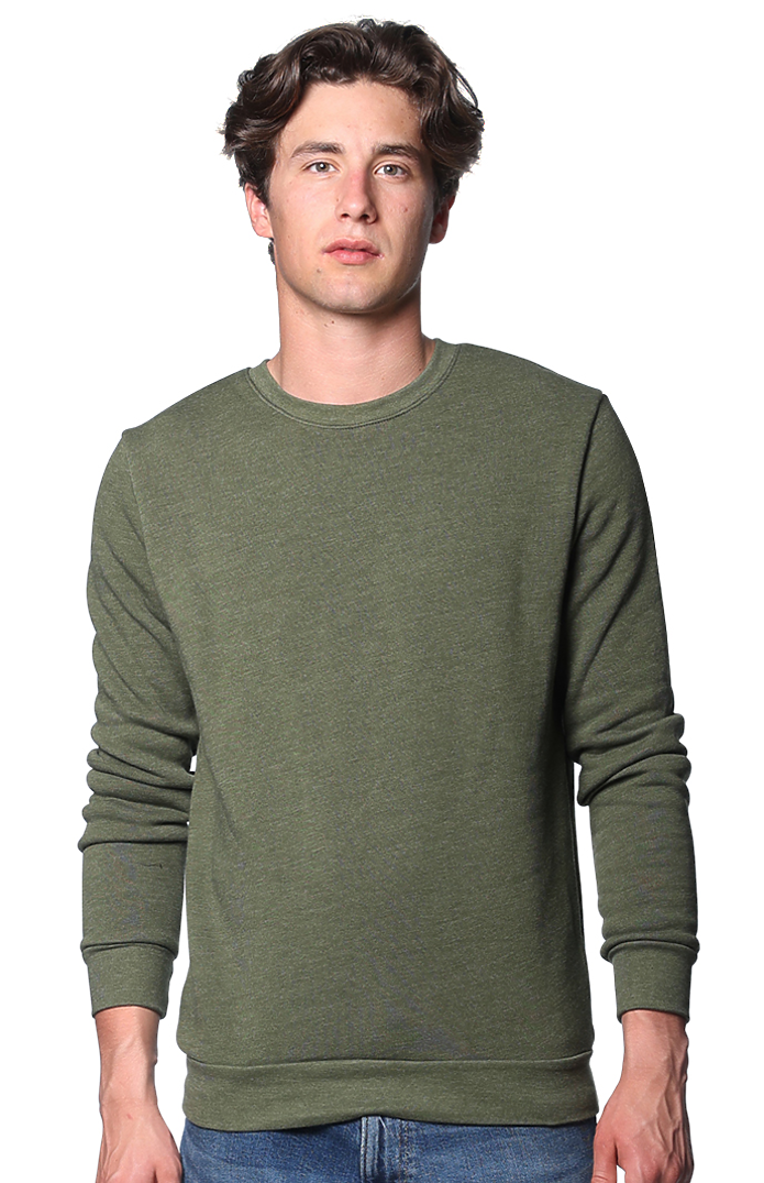 Royal Apparel 3159 Unisex Fashion Fleece Crew Sweatshirt - Heather Army