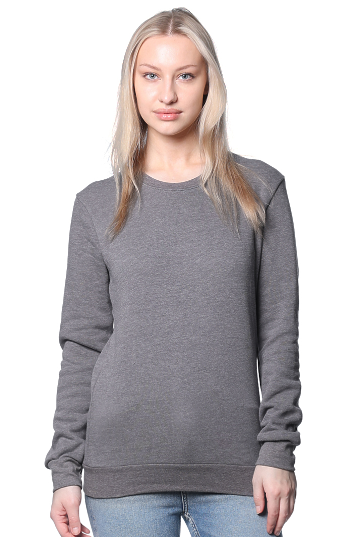 Royal Apparel 3159 Unisex Fashion Fleece Crew Sweatshirt - Heather Charcoal