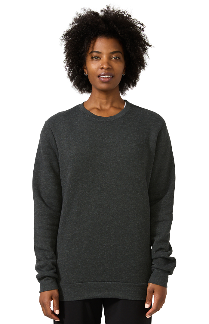 Royal Apparel 3159 Unisex Fashion Fleece Crew Sweatshirt - Heather Dark Grey