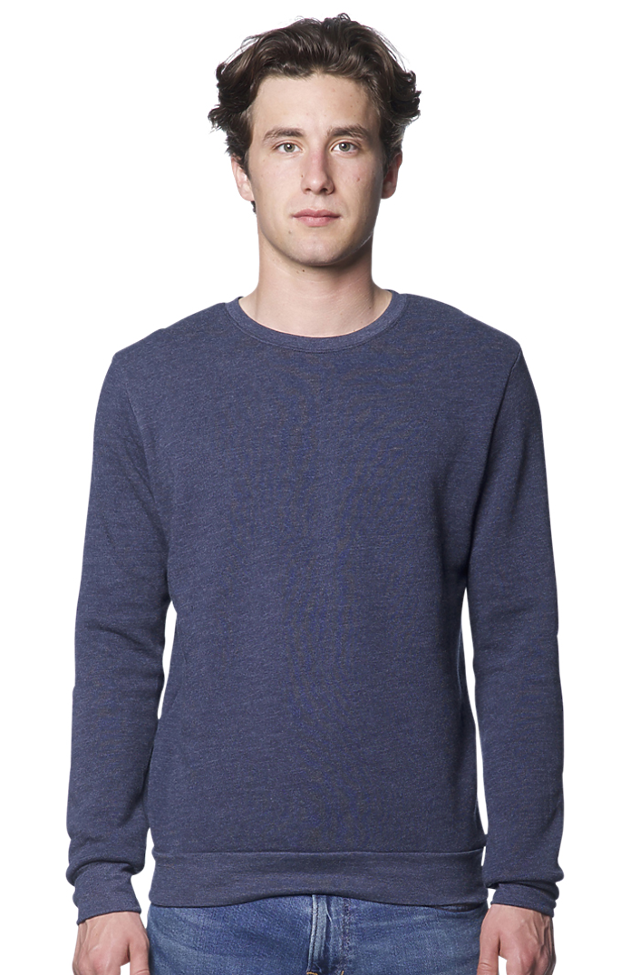 Royal Apparel 3159 Unisex Fashion Fleece Crew Sweatshirt - Heather Indigo