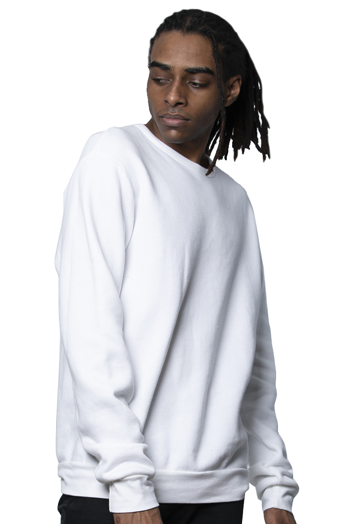 Royal Apparel 3159 Unisex Fashion Fleece Crew Sweatshirt - White