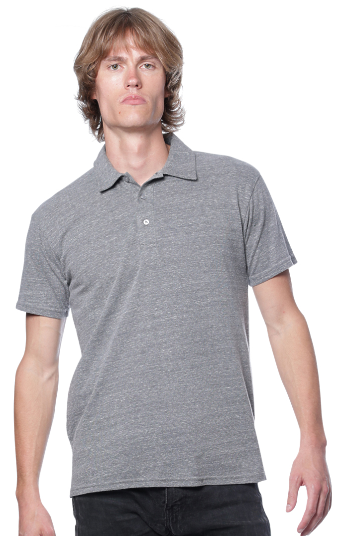 Royal Apparel 32057 Unisex eco Triblend Polo - Eco Tri Grey