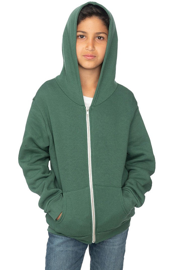 Royal Apparel 3222 Youth Fashion Fleece Zip Hoodie - 50/50 Pine