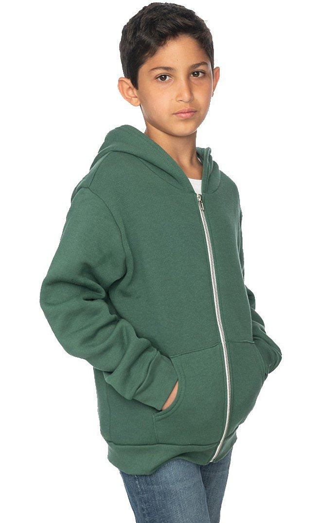 Royal Apparel 3222 Youth Fashion Fleece Zip Hoodie - 50/50 Pine