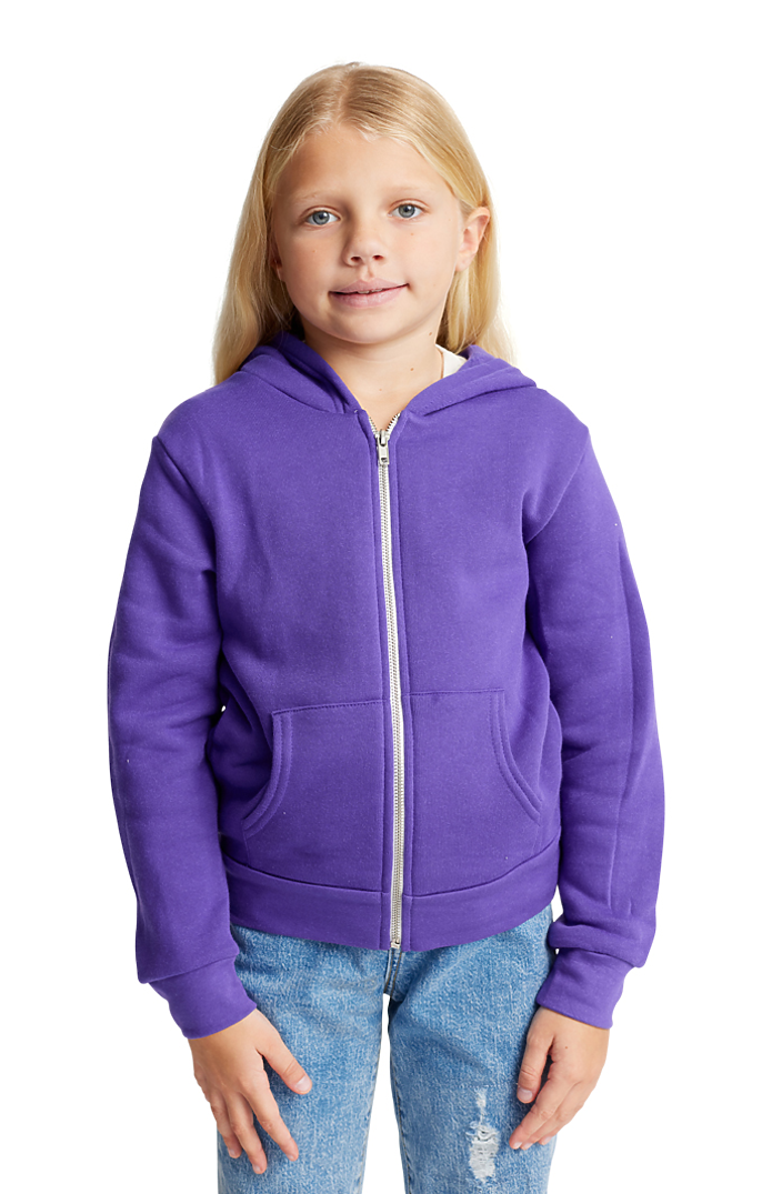Royal Apparel 3222 Youth Fashion Fleece Zip Hoodie - Purple
