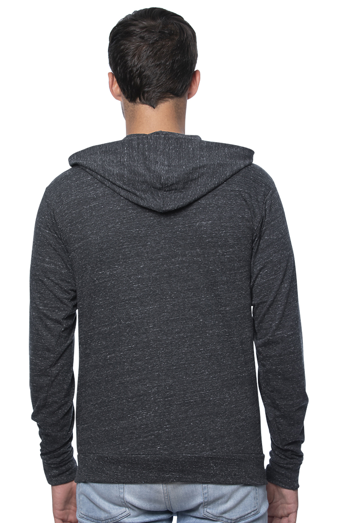 Royal Apparel 32550 Unisex eco Triblend Jersey Full Zip Hoodie - Eco Tri Charcoal
