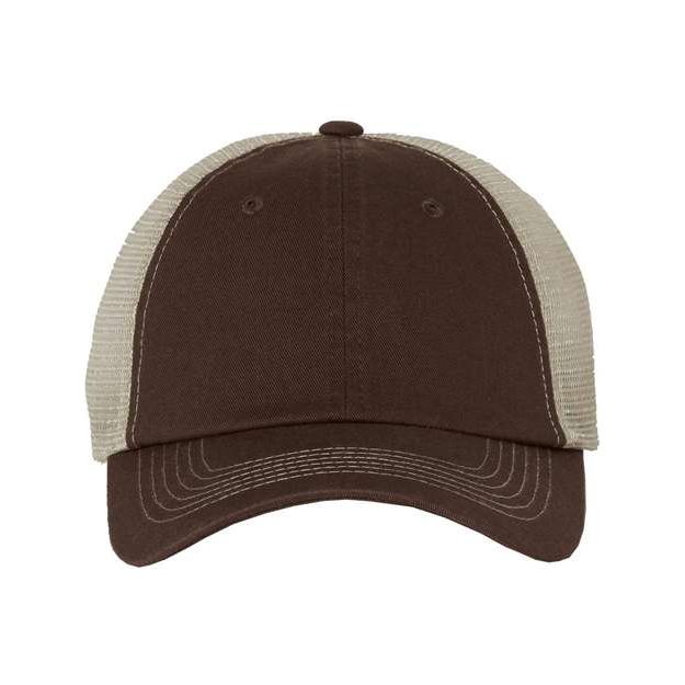 Valucap Contrast-Stitch Mesh-Back Cap - Valucap 3100 Valucap Brown/ Stone Adjustable