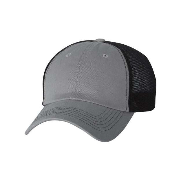 Valucap Contrast-Stitch Mesh-Back Cap - Valucap 3100 Valucap Grey/ Black Adjustable