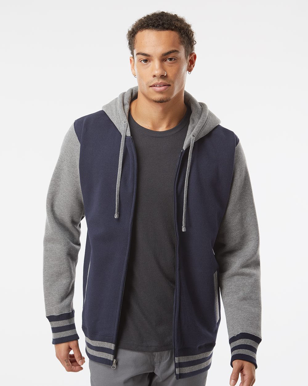 Independent Trading Co. Unisex Heavyweight Varsity Full-Zip Hooded Sweatshirt - Independent Trading Co. IND45UVZ