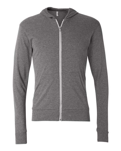 BELLA + CANVAS Unisex Triblend Lightweight Full-Zip Hooded Long Sleeve Tee - BELLA + CANVAS 3939