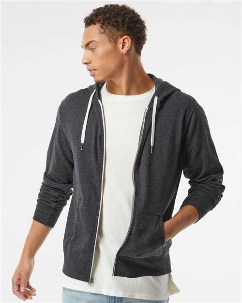 Independent Trading Co. Unisex Heathered French Terry Full-Zip Hooded Sweatshirt - Independent Trading Co. PRM90HTZ