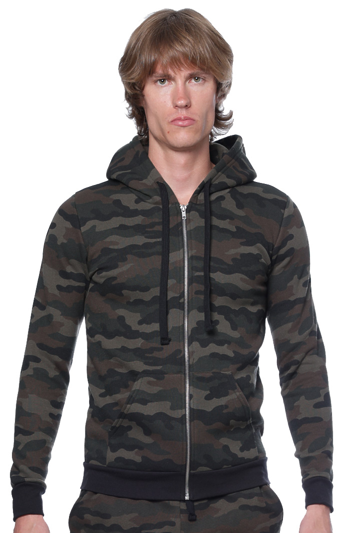 Royal Apparel 3510CMO Unisex Camo Fleece Full Zip Hoodie - Camo