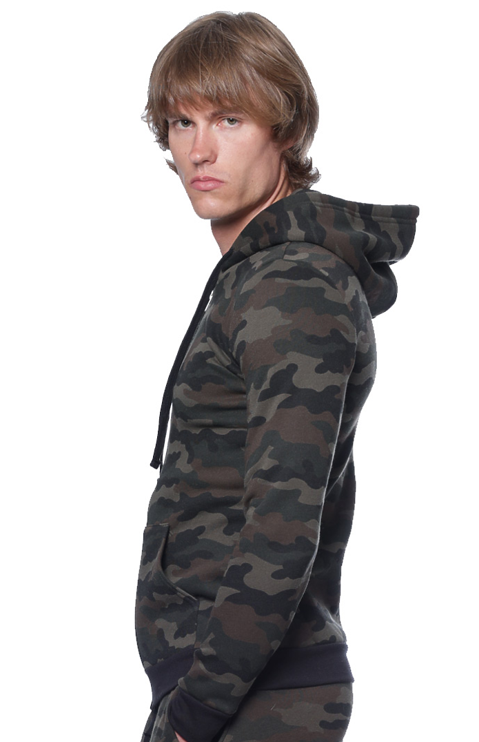 Royal Apparel 3510CMO Unisex Camo Fleece Full Zip Hoodie - Camo