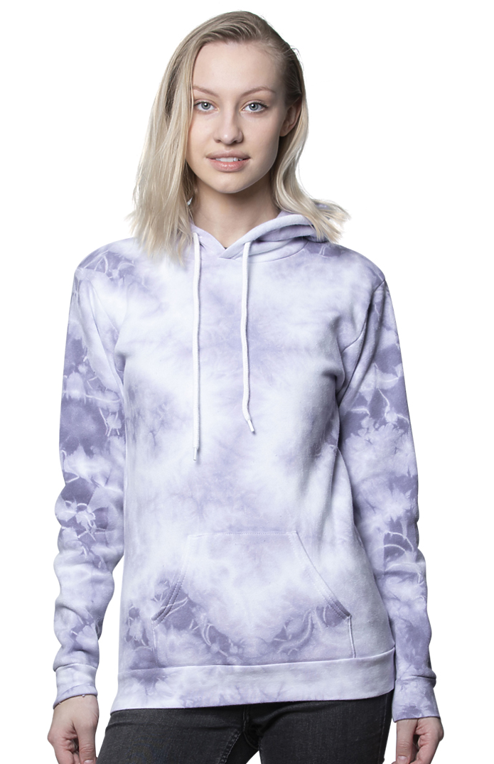 Royal Apparel 3555CTD Unisex Cloud Tie Dye Pullover Hoodie - Purple Haze